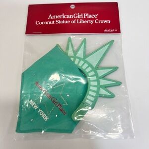 American Girl Place Coconut Statue of Liberty Crown Set Hat Bandana NWT